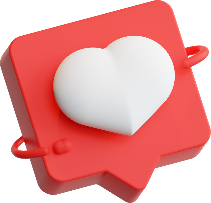 3D Heart Notification Illustration
