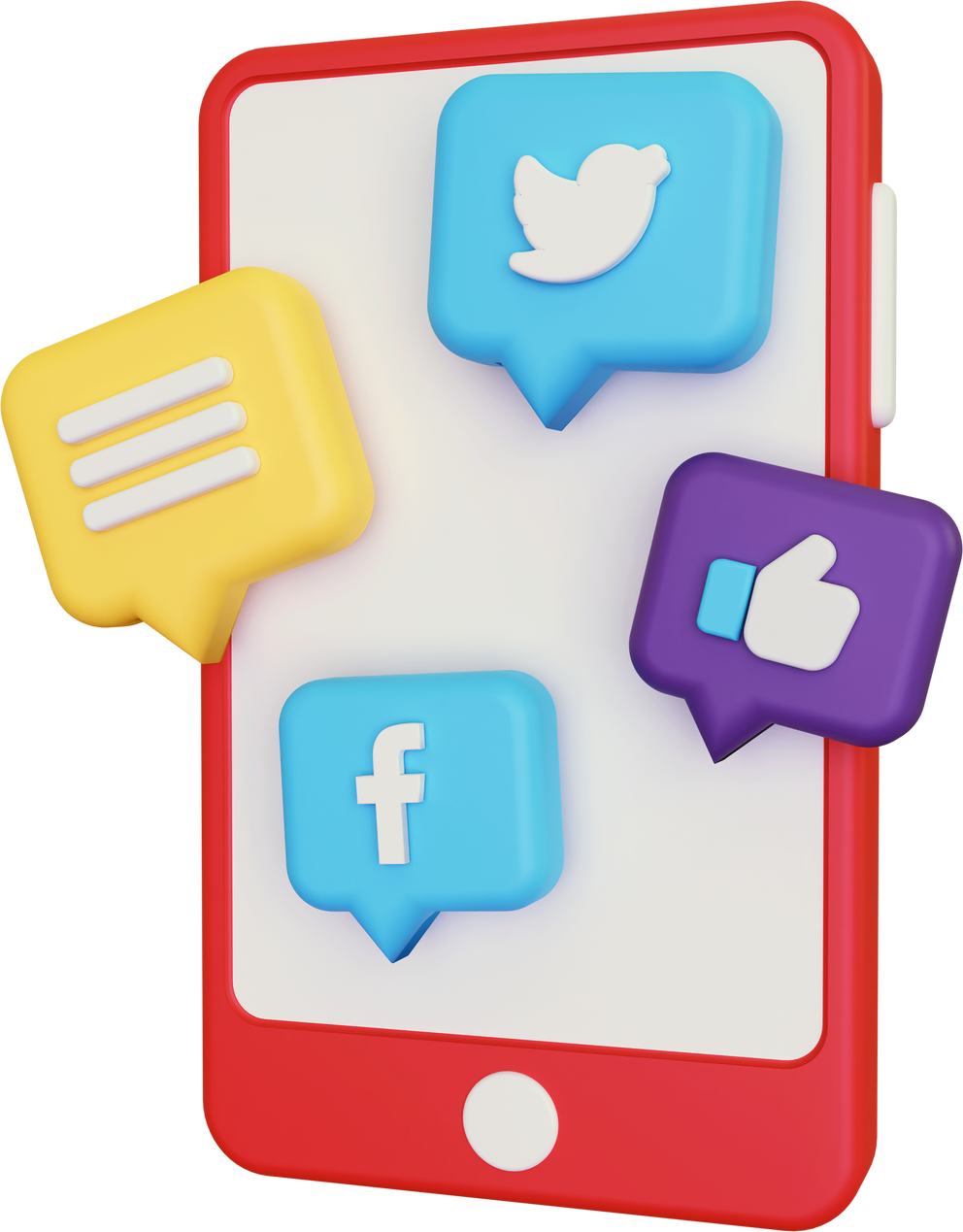 Social Media Marketing 3D Illustration
