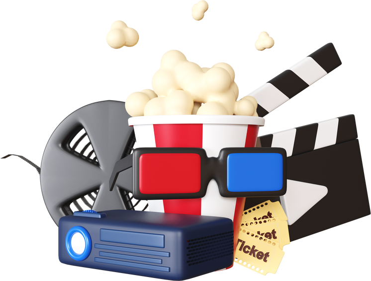 3d cinema movie illustration object